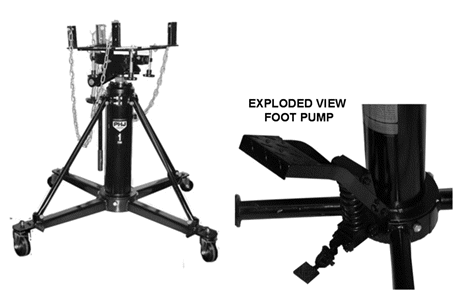 1 Ton Telescopic 2-Stage Truck Transmission Jack